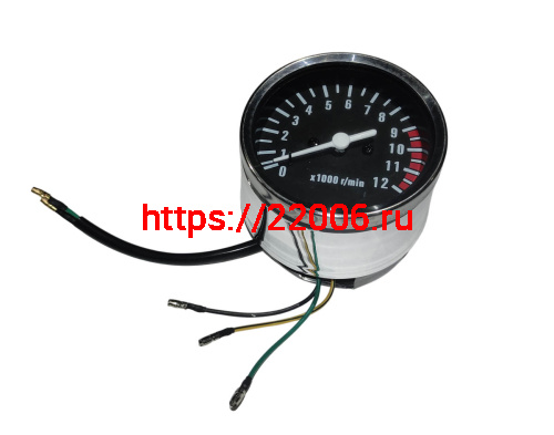 Тахометр Zodiak, Dingo, Delta, Atlant, Mustang эл. 3х проводный (в уп. 60шт)