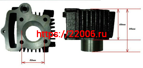 Цилиндро-поршневая группа SEE 139FMB 4Т d-50мм 100cc Цилиндро-поршневая группа SEE 139FMB 4Т d-50мм 100cc