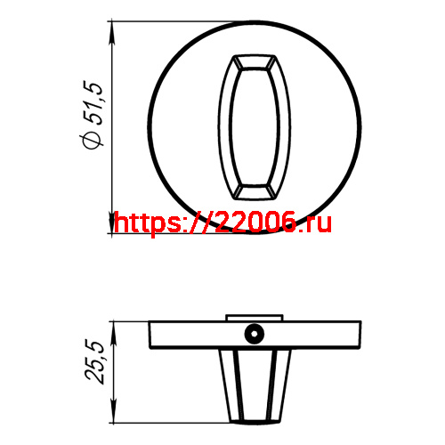 Ручка Armadillo (Армадилло) поворотная BK6.R.URS52 (WC-BOLT BK6 URS) BL-26 черный фото 2 Ручка Armadillo (Армадилло) поворотная BK6.R.URS52 (WC-BOLT BK6 URS) BL-26 черный фото 2