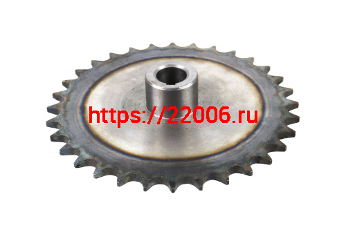 Звезда ведомая 32z мотобуксировщика (d=20мм, шаг 15,875, шпонка 6мм) Звезда ведомая 32z мотобуксировщика (d=20мм, шаг 15,875, шпонка 6мм)