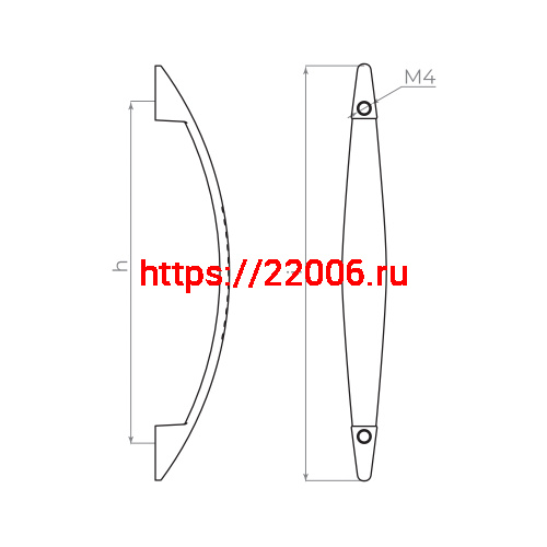 Ручка-скоба Ajax (Аякс) мебельная MB-H-002-128 мм PB золото фото 2