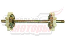 Вал ведущий мотобуксировщика "Север" в сборе со звёздами (с шпоночным пазом)