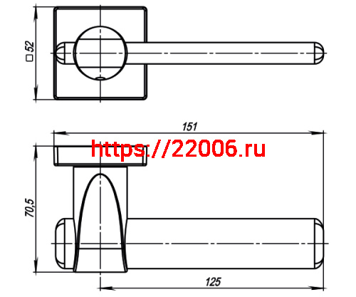 Ручка Armadillo (Армадилло) раздельная AJAX USQ1 SN/CP-3 Мат никель/хром фото 3