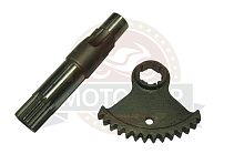 Вал кикстартера Минск с сектором 3,1122-17155 дешевый (кол-во в упак. 80 шт.) (L-110мм, шлицов 18шт)