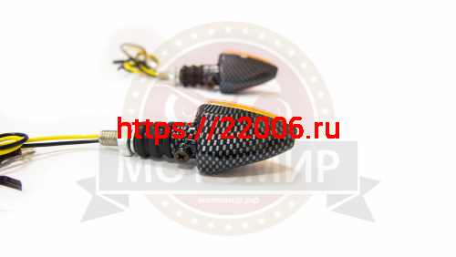 Боковой фонарь (LED) Мини (НF-1018)  Карбон (компл. - 1 пар) фото 2