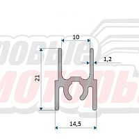 Профиль алюминиевый с анодированным покрытием (горизонтальный верхний), длина 5,9 м