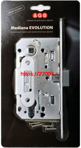 Корпус замка AGB (АГБ) под цил. MEDIANA EVOLUTION B01103.50.34.567 с отв. планкой B01000.13 (мат хром)