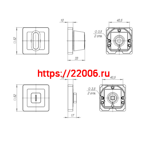 Ручка Punto (Пунто) поворотная BK6.K.QR52 (BK6 QR) SN/CP-3 матовый никель/хром фото 3 Ручка Punto (Пунто) поворотная BK6.K.QR52 (BK6 QR) SN/CP-3 матовый никель/хром фото 3