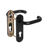 Ручка Fuaro (Фуаро) дверная FP.DH72.0433 SS 201 BLACK с пружиной, нержавейка 201, черный, квадрат 9x140 мм