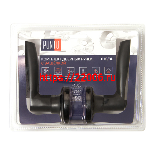 Ручка Punto (Пунто) защелка DK610/BL BL-BK (фик.) черный