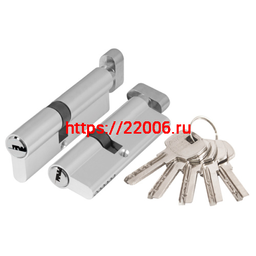 Цилиндровый Ajax (Аякс) механизм (AX202/110) AX2002Knob110 (50+10+50) CP хром с вертушкой