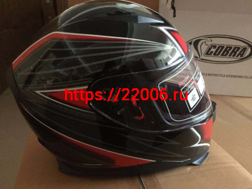 Шлем интеграл COBRA JK313, черный с красным(2), черный/синий(9), размеры L фото 2