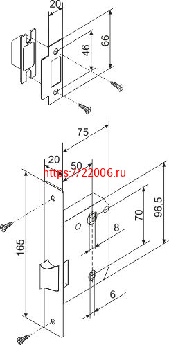 Защелка Fuaro (Фуаро) врезная METF72-50 (F72-50) SN мат.никель фото 3 Защелка Fuaro (Фуаро) врезная METF72-50 (F72-50) SN мат.никель фото 3