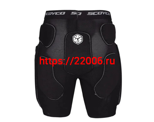 Шорты защитные мото SCOYCO PM01, черные, р-р 32,  L, защитные вставки в ценных местах фото 2