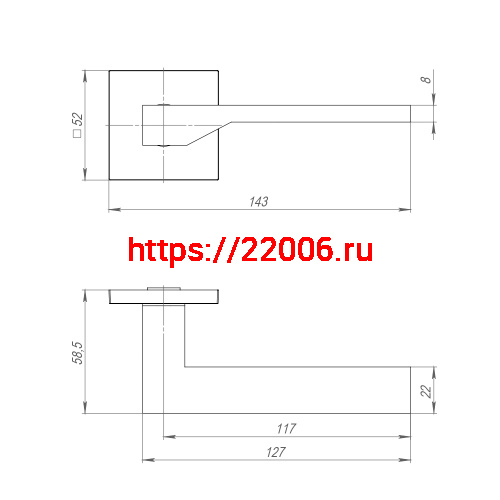 Ручка Ajax (Аякс) раздельная K.JS51.CLEVER SSC-16 сатинированный хром фото 3