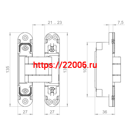 Петля Armadillo (Армадилло) скрытой установки U3D7803.VPG BL черный TECH фото 2 Петля Armadillo (Армадилло) скрытой установки U3D7803.VPG BL черный TECH фото 2