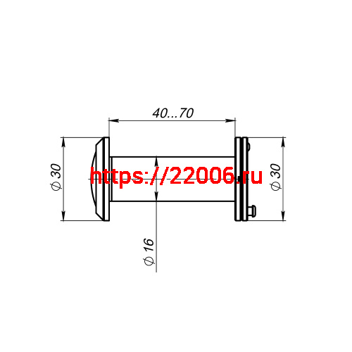 Глазок Ajax (Аякс) дверной, оптика пластик DV-1A/40-70 BL черный (кратно коробке 45 шт) фото 2 Глазок Ajax (Аякс) дверной, оптика пластик DV-1A/40-70 BL черный (кратно коробке 45 шт) фото 2
