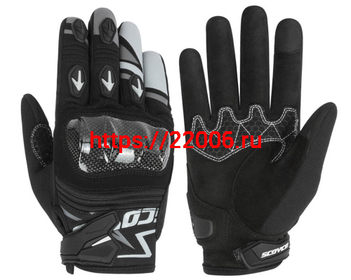 Перчатки SCOYCO (оригинал) MC-137, черно-серые, р-р 2XL