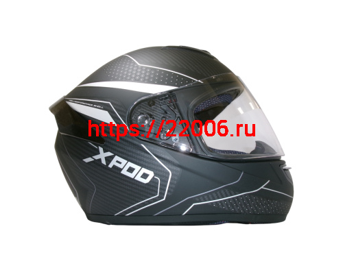 Шлем TVS RACING (Индия) XPOD DULL BLACK SILVER размер XL фото 4
