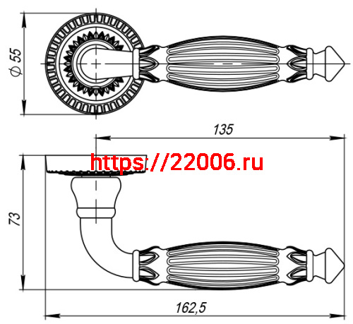 Ручка Armadillo (Армадилло) раздельная R.CL55.Bella (Bella CL2) ABL-18 темная медь фото 3 Ручка Armadillo (Армадилло) раздельная R.CL55.Bella (Bella CL2) ABL-18 темная медь фото 3