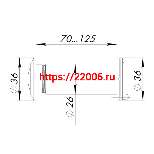 Глазок Ajax (Аякс) дверной, оптика пластик DV-4/70-125 CP хром (кратно коробке 30 шт) фото 2 Глазок Ajax (Аякс) дверной, оптика пластик DV-4/70-125 CP хром (кратно коробке 30 шт) фото 2