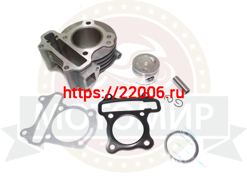 Цилиндр в сборе с поршнем 4-х такт. скутер (63см3) H70мм, h53мм,44,00 мм (цил.+поршень+палец+кольца) Цилиндр в сборе с поршнем 4-х такт. скутер (63см3) H70мм, h53мм,44,00 мм (цил.+поршень+палец+кольца)