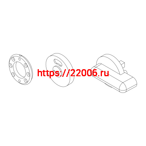 Ручка Ajax (Аякс) поворотная BK6.WC.CABIN PVC GREY серый фото 2