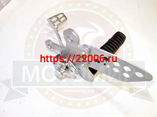 Подножка Спринтер в сборе с пед. тормоза с шарнирами (мопед) фото 3