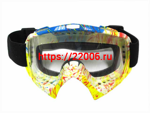 Очки J-8 оправа желто-бело-бирюзовая, линза прозрачная, резинка черная Очки J-8 оправа желто-бело-бирюзовая, линза прозрачная, резинка черная