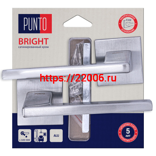 Ручка Punto (Пунто) раздельная LM/A.K.QS52.BRIGHT/HD SSC-16 сатин. хром Ручка Punto (Пунто) раздельная LM/A.K.QS52.BRIGHT/HD SSC-16 сатин. хром