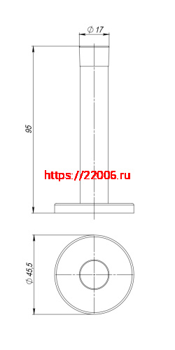 Упор Fuaro (Фуаро) дверной настенный STOPPER/M.15 INOX (нерж. сталь) фото 3 Упор Fuaro (Фуаро) дверной настенный STOPPER/M.15 INOX (нерж. сталь) фото 3