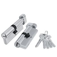 Цилиндровый Fuaro (Фуаро) механизм (200 ZM/70) 2000ZMKnob70(30+10+30) CP хром 5Key с вертушкой