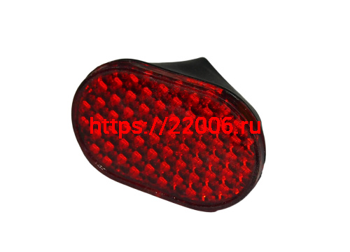 Катафот красный, 37х57мм., задний, фигурный, овальный HUALONG Катафот красный, 37х57мм., задний, фигурный, овальный HUALONG