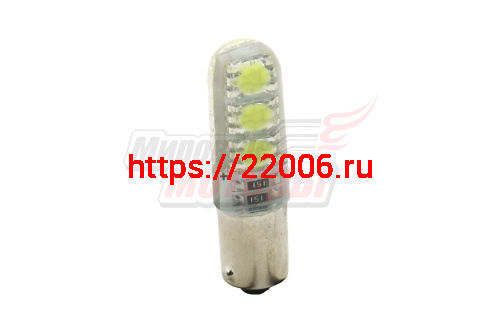 Лампа 12 В BA9S (T8), 6 светодиодов SMD-HP Crystal White Лампа 12 В BA9S (T8), 6 светодиодов SMD-HP Crystal White