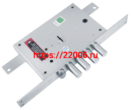 Замок Guardian (Гардиан) врезной сувальдный с защёлкой МАКСИМУМ ЗВ 21.12 ДТ с тягами (левый), 5 кл. /123:0219/