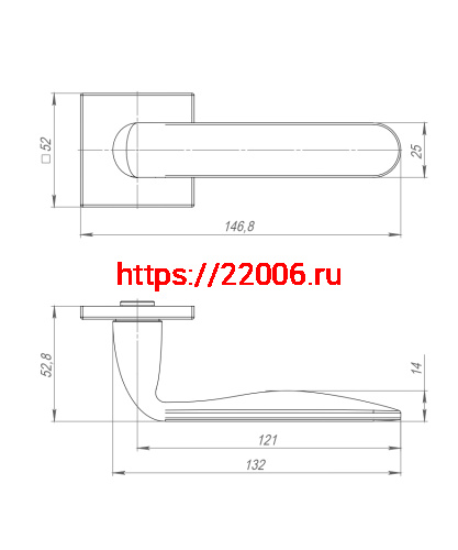 Ручка Punto (Пунто) раздельная K.ARC.Q52.EXTRA CP-8 хром фото 3 Ручка Punto (Пунто) раздельная K.ARC.Q52.EXTRA CP-8 хром фото 3