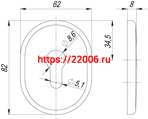 Декоративная накладка Armadillo (Армадилло) на цилиндр ET-DEC (ATC Protector 1) SC-14 Матовый хром фото 3
