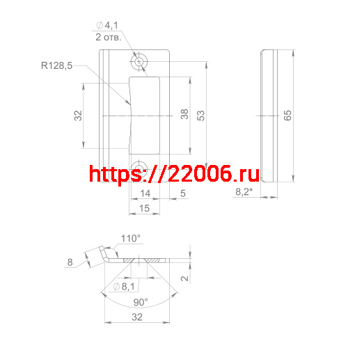 Комплект: замок+ручка Armadillo (Армадилло) для стеклянной двери Space.GL.LWC AL алюминий фото 4