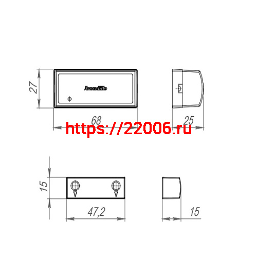 Датчик Armadillo (Армадилло) автозакрывания AC.RT01.05 BL черный фото 7 Датчик Armadillo (Армадилло) автозакрывания AC.RT01.05 BL черный фото 7
