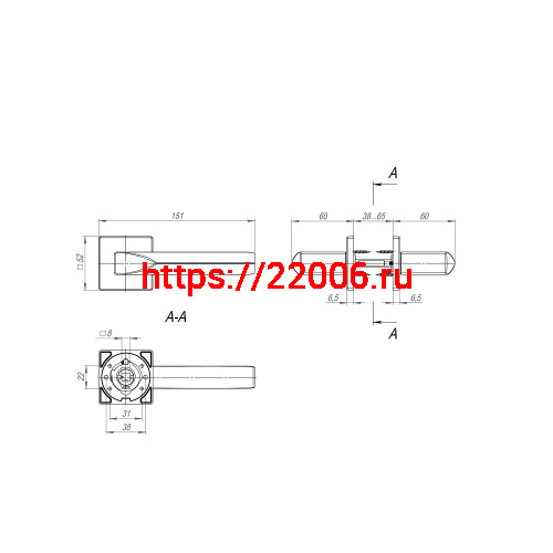 Ручка Fuaro (Фуаро) раздельная K.SL52.PRIZMA (PRIZMA SL) CP-8 хром фото 2 Ручка Fuaro (Фуаро) раздельная K.SL52.PRIZMA (PRIZMA SL) CP-8 хром фото 2