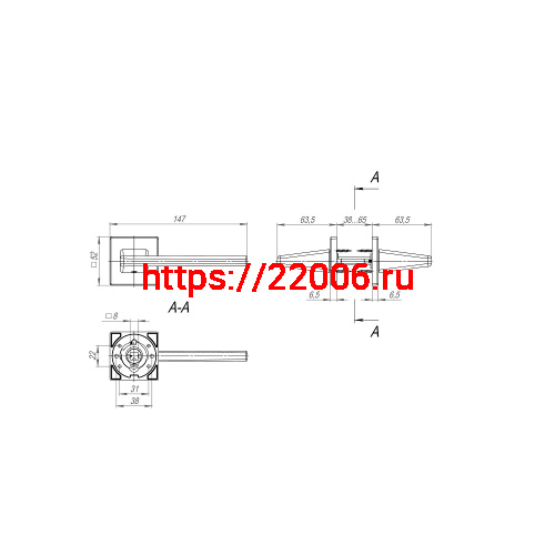 Ручка Fuaro (Фуаро) раздельная K.SL52.PRIME (PRIME SL) GR-23 графит фото 3