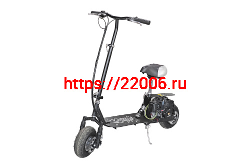 Мотосамокат (2-х.такт.,двиг.мотокоса 43см,диск.тормоза,бак 2л, 20км/ч) 10" фото 2 Мотосамокат (2-х.такт.,двиг.мотокоса 43см,диск.тормоза,бак 2л, 20км/ч) 10" фото 2
