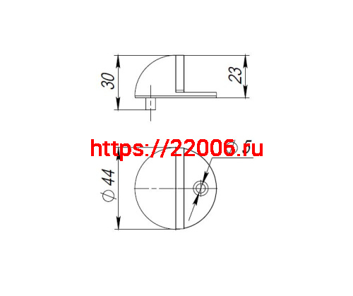 Упор Punto (Пунто) дверной напольный DFIX/F50 (DS PF-50) BL-24 черный фото 3