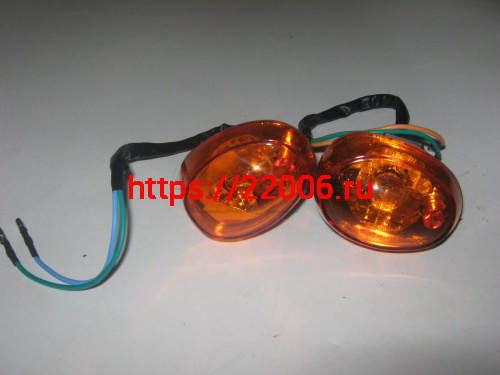Боковой фонарь передний с оранжевым стеклом Racer Lupus, WM Mantis, YB50QT-9 (пара)