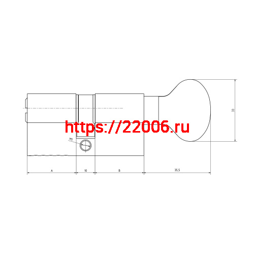 Цилиндровый механизм Kale kilit (Кале килит) с вертушкой 164 BM/90 (35+10+45) mm никель 5 кл. фото 5
