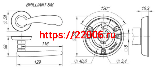 Ручка Fuaro (Фуаро) раздельная BRILLIANT SM MAB-6 темная бронза фото 3 Ручка Fuaro (Фуаро) раздельная BRILLIANT SM MAB-6 темная бронза фото 3
