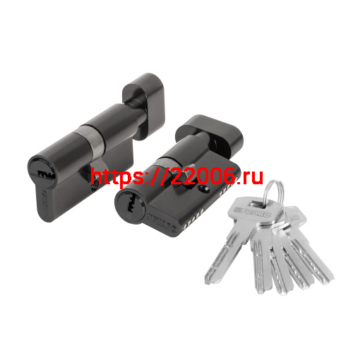 Цилиндровый Fuaro (Фуаро) механизм (200 ZM/70) 2000ZM Knob 70 (30+10+30) BL-24 черный 5Key с вертушкой Цилиндровый Fuaro (Фуаро) механизм (200 ZM/70) 2000ZM Knob 70 (30+10+30) BL-24 черный 5Key с вертушкой