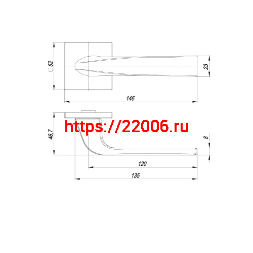 Ручка Punto (Пунто) раздельная K.ARC.Q52.SATURN SSG-39 сатин.золото фото 3