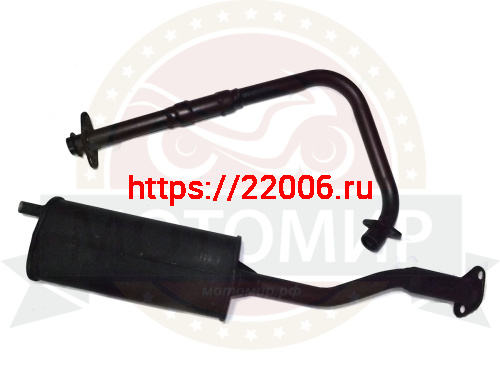 Глушитель трицикл Аякс2  + колено (не разборная рама)