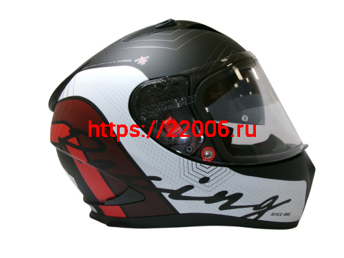 Шлем TVS RACING (Индия) STREET D/V DULL BLACK RED размер XL, + пинлок в комплекте, очки фото 4